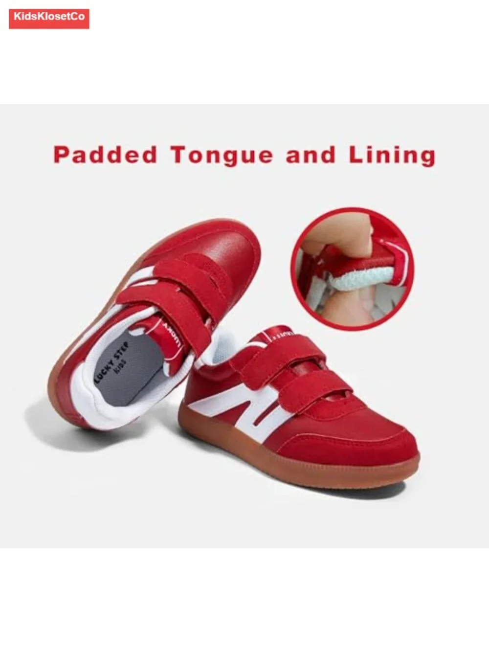 Kids Classic Retro Gum Sole Fashion Sneakers with Hook and Loop Closure